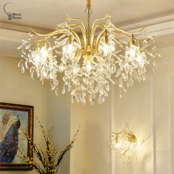 Europe LED Crystal Chandeliers Gold Chandelier Luxury Lighting Kitchen Dining Living Room Bedroom Lamp Lustre Pendant 1