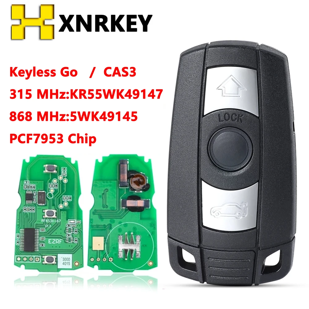 XNRKEY KR55WK49147 Smart Remote Key 315MHz 868MHz PCF7953 for BMW CAS3 3 5 Series X5 2006-2011 Keyless Go