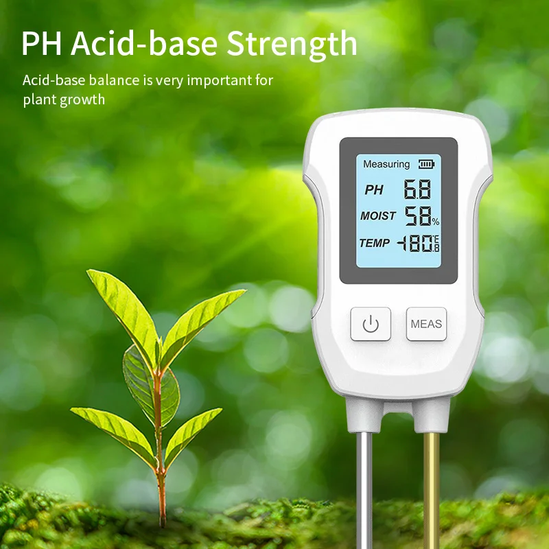 3 in1 Soil Tester PH/Moisture/Temp Digital LCD Meter Heat-resistant Metal Sensor Humidity Monitor for Flower Plants Gardening soil moisture sensor,soil tester