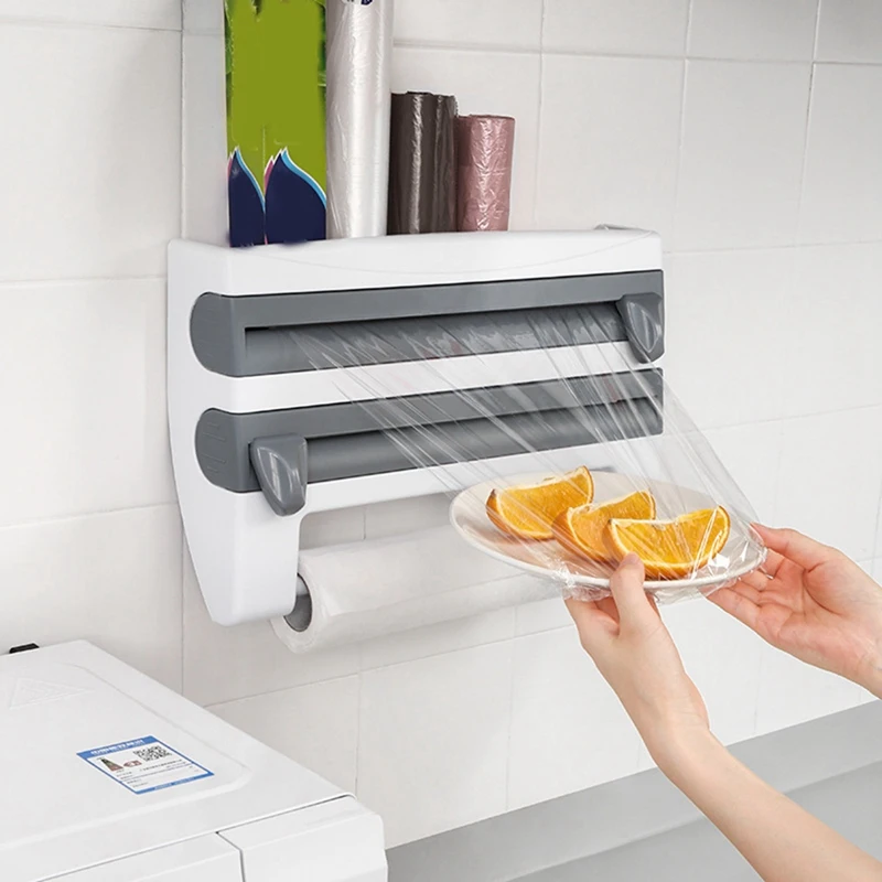 Practical Kitchen Cling Film Cutting Holder Sauce Bottle Tin Foil Paper
