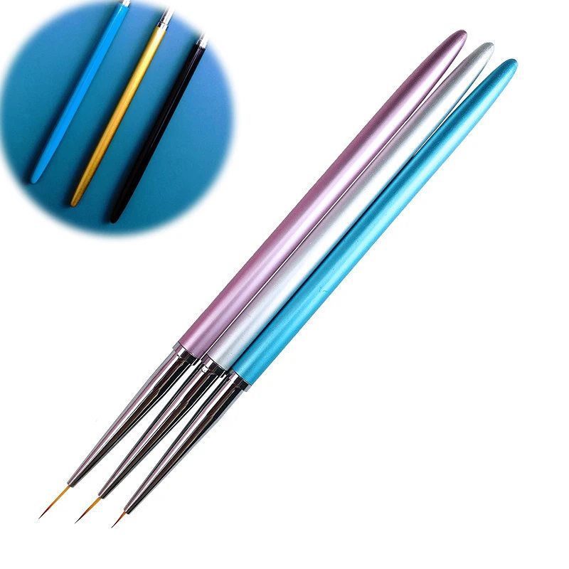 Nail Art Brush 5/7/9mm Drawing Pen 3Pcs 3 Color Painting Liner thin Brushes mr hobby gundam marker 3pcs gm01 gm02 gm03 gray brown thin line drawing pen gsi color oily markers for plastic model kits