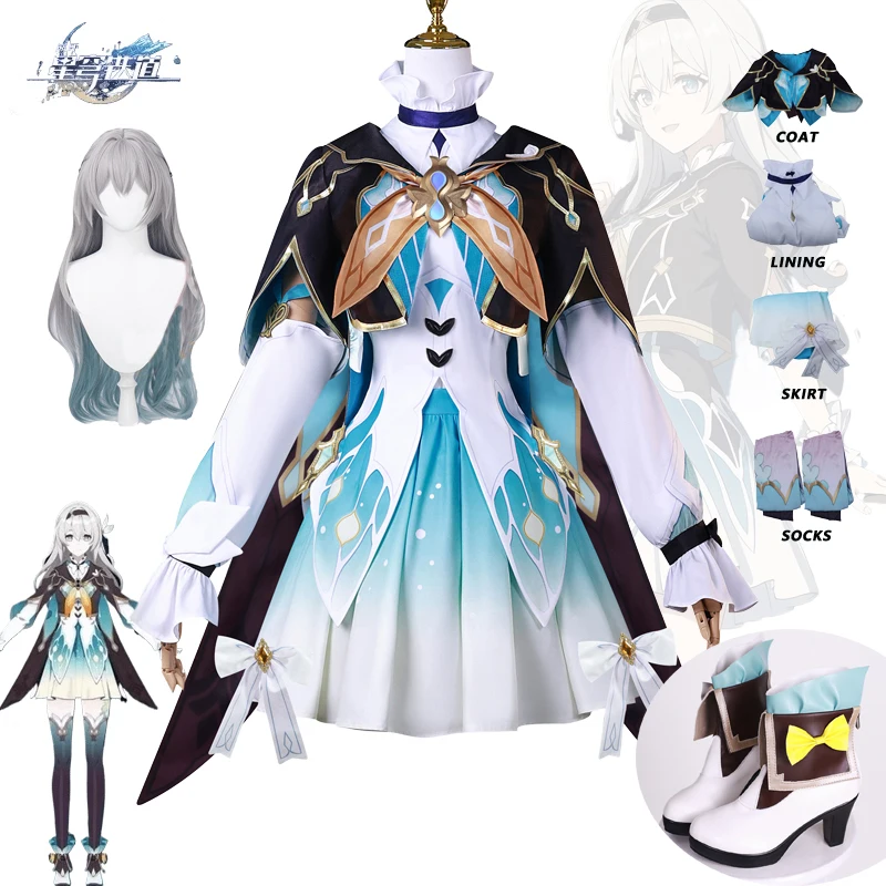 

Firefly Cosplay Costumes Game Honkai Star Rail Cos Wig Shoes Role Play Suites Party Dress Masquerade Halloween Uniform for Women