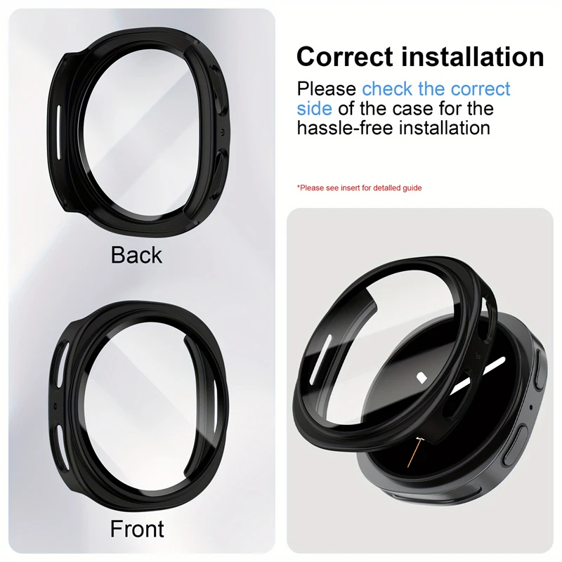 Premium Stainless Steel Watch Band with Tempered Glass Case for Samsung Galaxy Watch 8