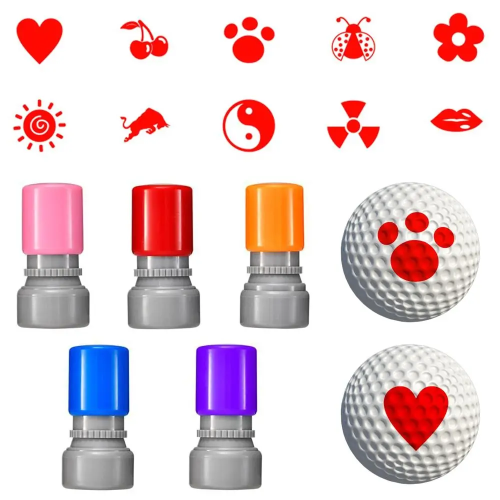 

Golf Ball Stamper Stamp Marker Impression Seal Quick-dry Golf Accessories Golf Stamp Marker Symbol Mark Seal Shell Color Random