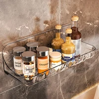 Household Acrylic Bathroom Shelf, Bathroom, Toilet, Perforation-Free Wall Hanging Washstand, Cosmetics Storage Shelf On The Wall 2