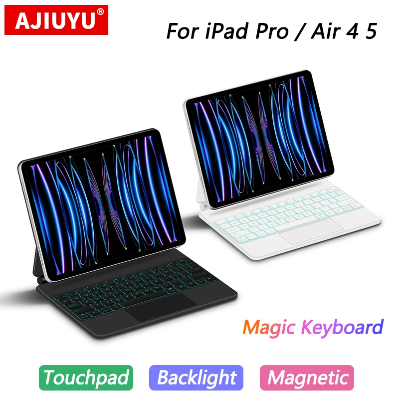 Trackpad Magic Keyboard para Ipad Pro Tablet Case Árabe Hebraico Francês Alemão Português Air 10.9 Air 20232023