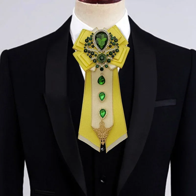 Men's Luxury Wedding Bow Tie British Korean Banquet Suit Shirt Collar Flowers Original Design Handmade Jewelry Rhinestone Bowtie