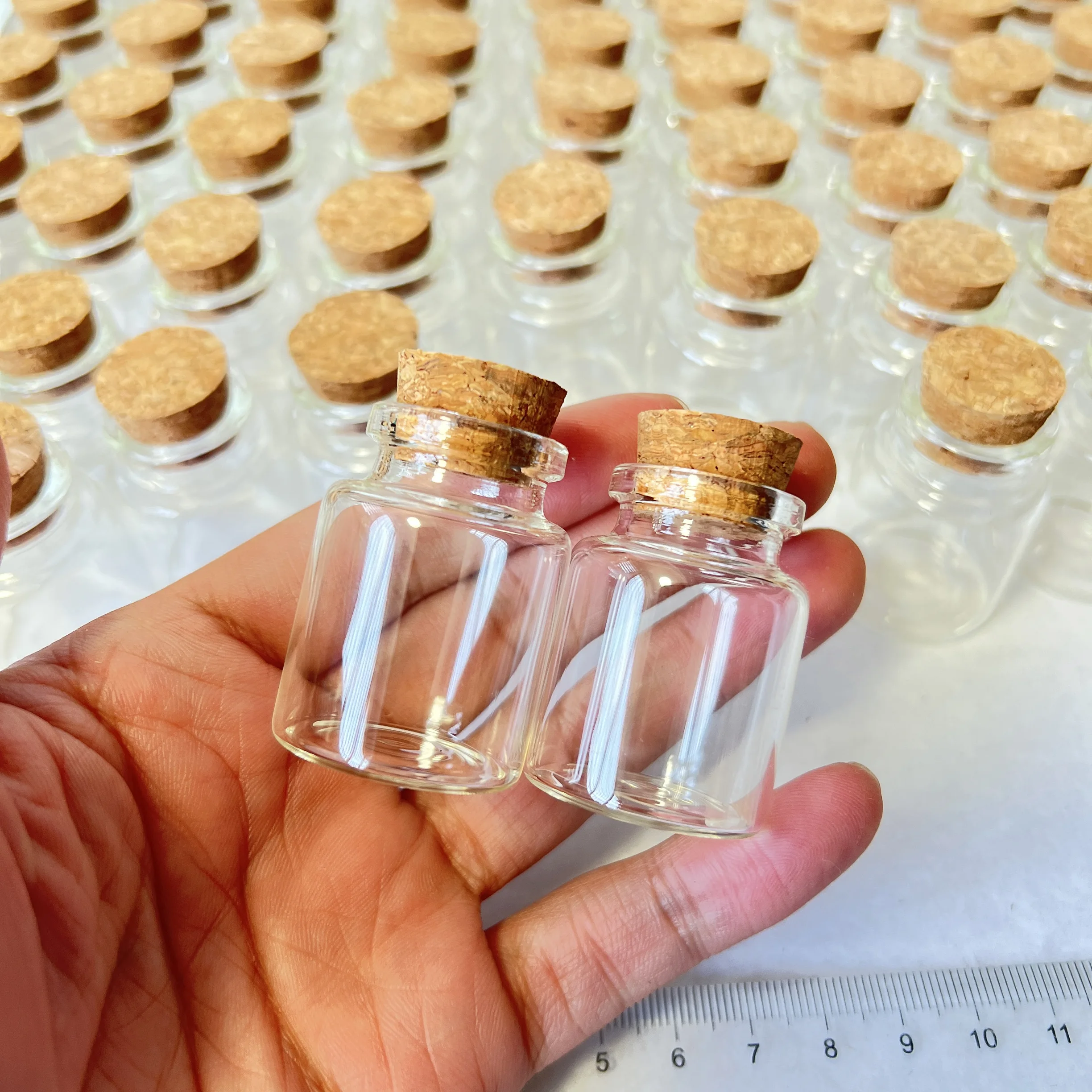 30/105 pcs 15ml Glass Bottles Cork Stopper Tiny Test Tube Jars Clear Mini Containers DIY Wedding Favors Small Wishing Bottles 4