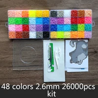 2.6/5mm Hama Beads Toy 24/72 Colors Perler Iron Beads Kit Kids 3D Puzzles DIY Toys Fuse Beads Pegboard Sheets Ironing Paper Set 2