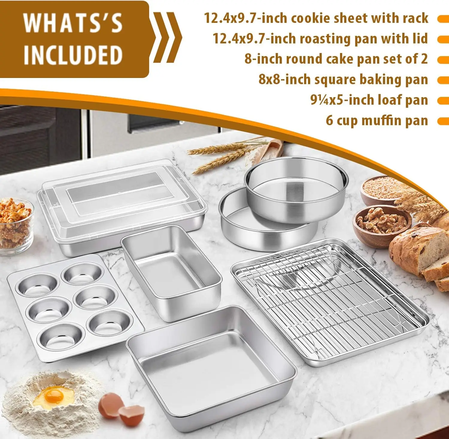 Stainless steel bakeware set image 2