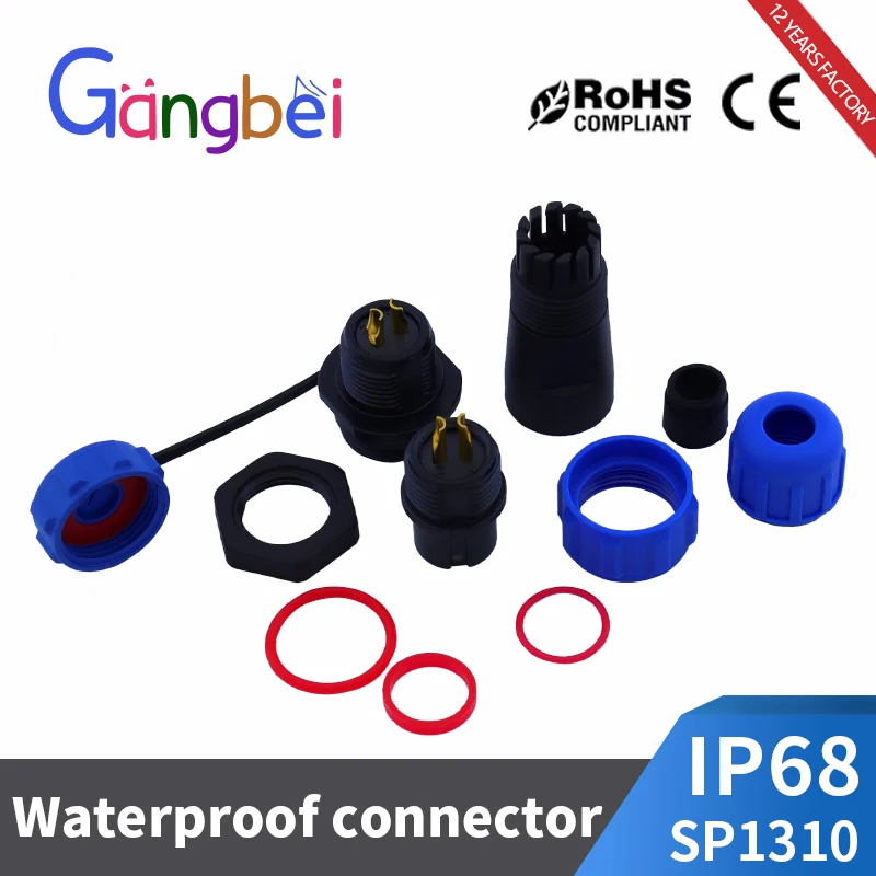 HangTon SD13 4 Pin Maschio Femmina Filo Presa Circolare Impermeabile IP68 Connettore di Plastica per Dispositivi Elettrici di Alimentazione Esterna