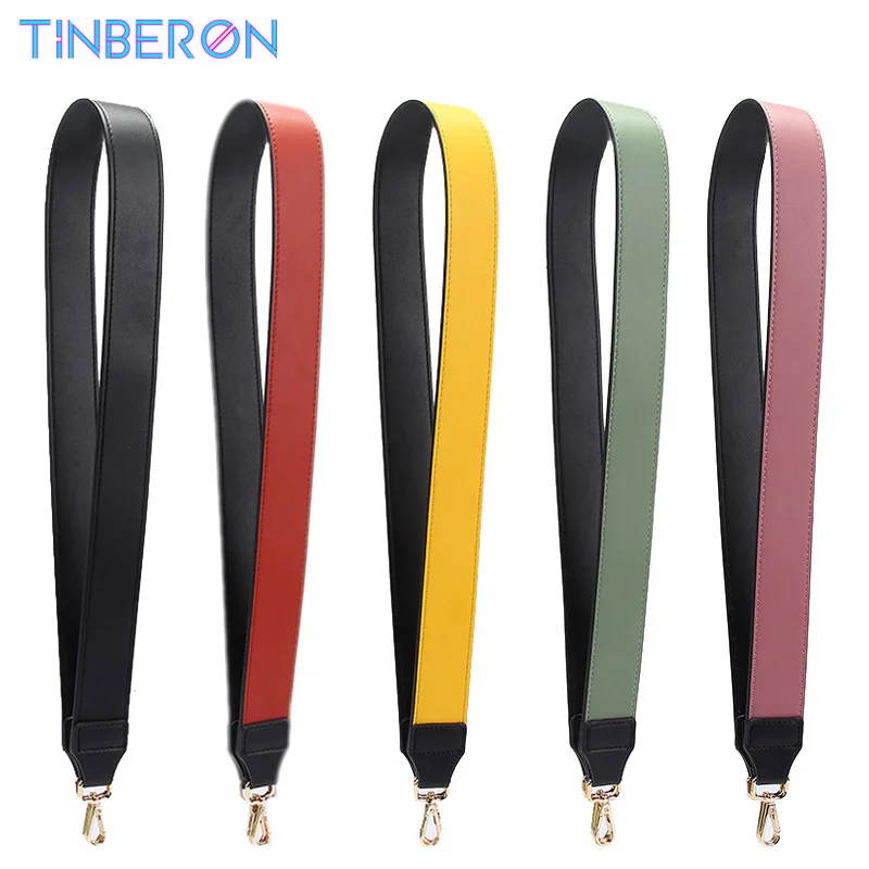 

Женский широкий плечевой ремень TINBERON из натуральной кожи, универсальный ремешок для сумок, высококачественный аксессуар для сумки, цветной ремешок на плечо