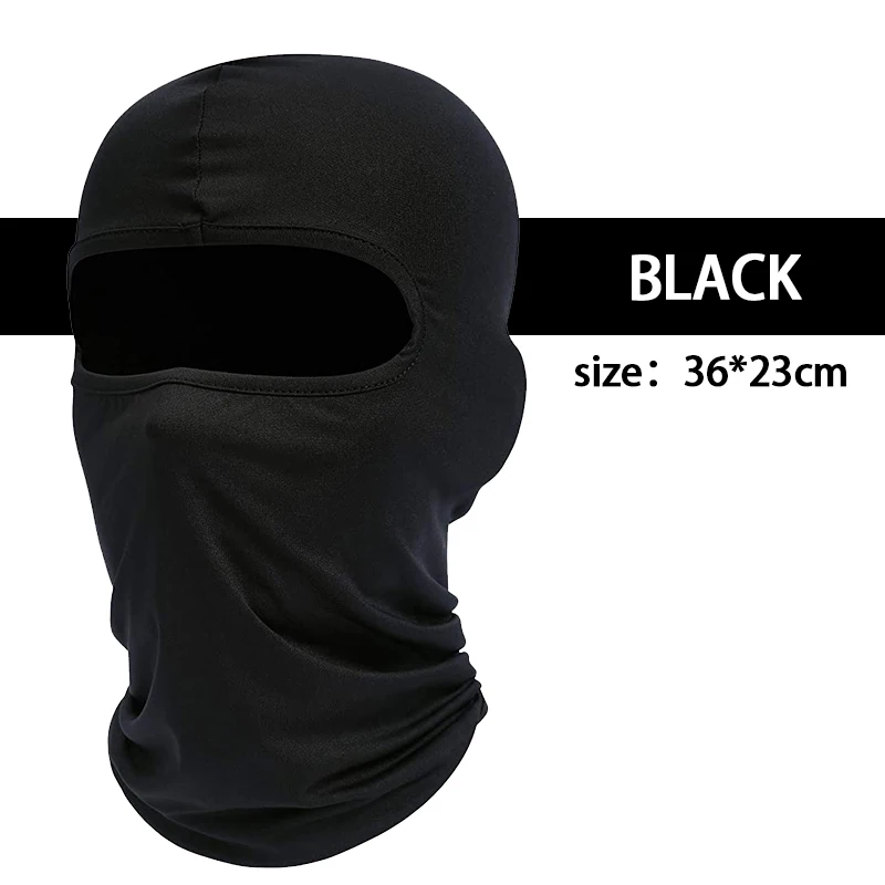 Maschera facciale passamontagna, ghetta per collo di raffreddamento estivo,  sciarpa da sci moto protettiva UV per uomo / donna nera di alta qualità