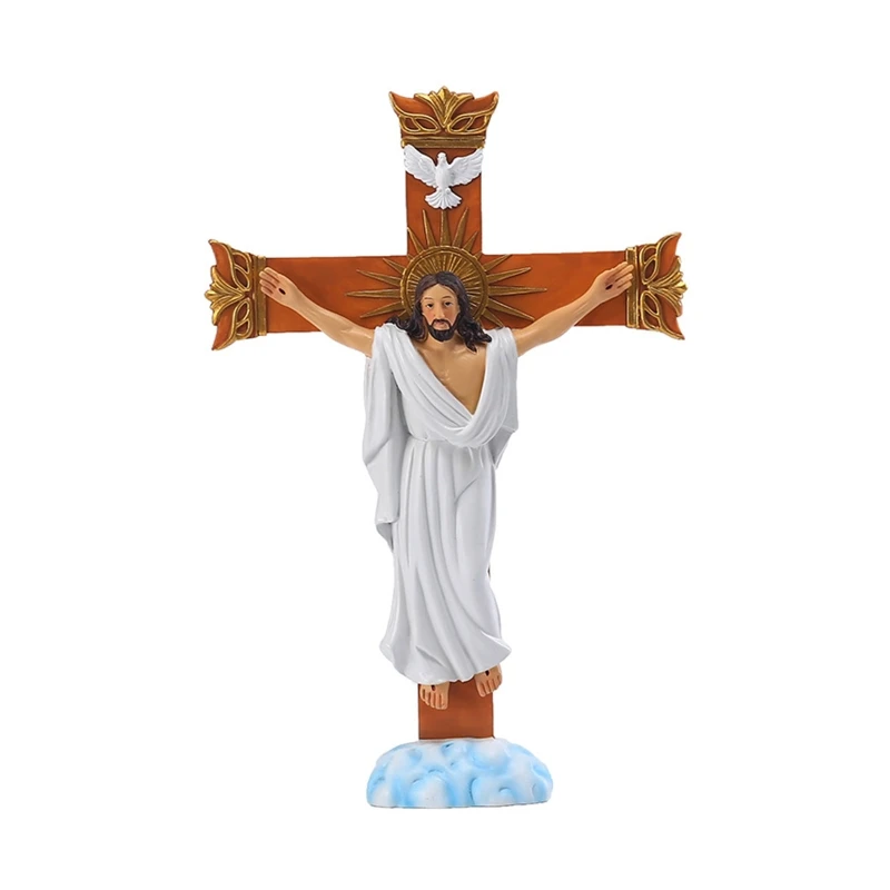 

Resin for Cross Crucifix Jesus Statue Catholic Figurine Wall Hanging Sculpture D Drop shipping