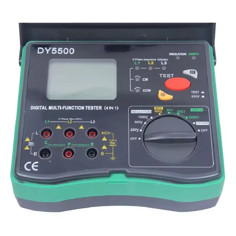 DY5500 4-in-1 Digital Multifunction Tester-Resistance, Insulation, Earth, Voltmeter & Phase Indicator