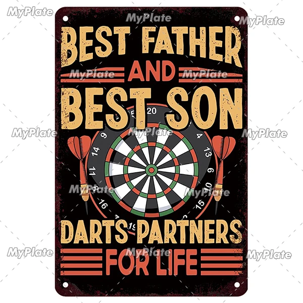 Vintage Metal Darts Sign - Bar & Club Wall Decor Art Poster Gift