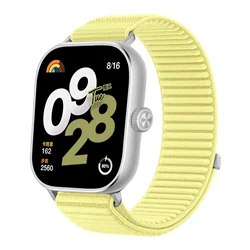 Nylon Loop Mountain Wave Wristband Strap in Vibrant Colors - Redmi Watch 4 (Neon yellow)