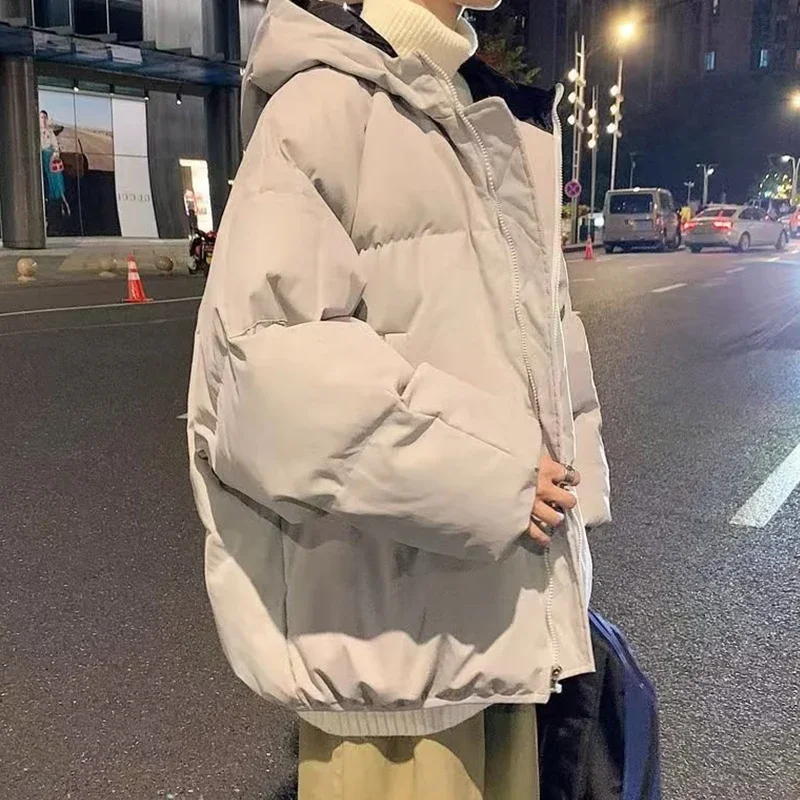 

Winter Warm Thick Parkas Men Cotton Padded Puffer Jacket Streetwear Overcoat Hooded Jacket Outerwear Coat Mens Korean Fashion