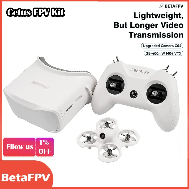 

BETAFPV Cetus X Brushless ELRS FPV Quadcopter BNF/ RTF LiteRadio 3 Radio Transmitter VR03 FPV Goggles C04 FPV Camera RC Drone