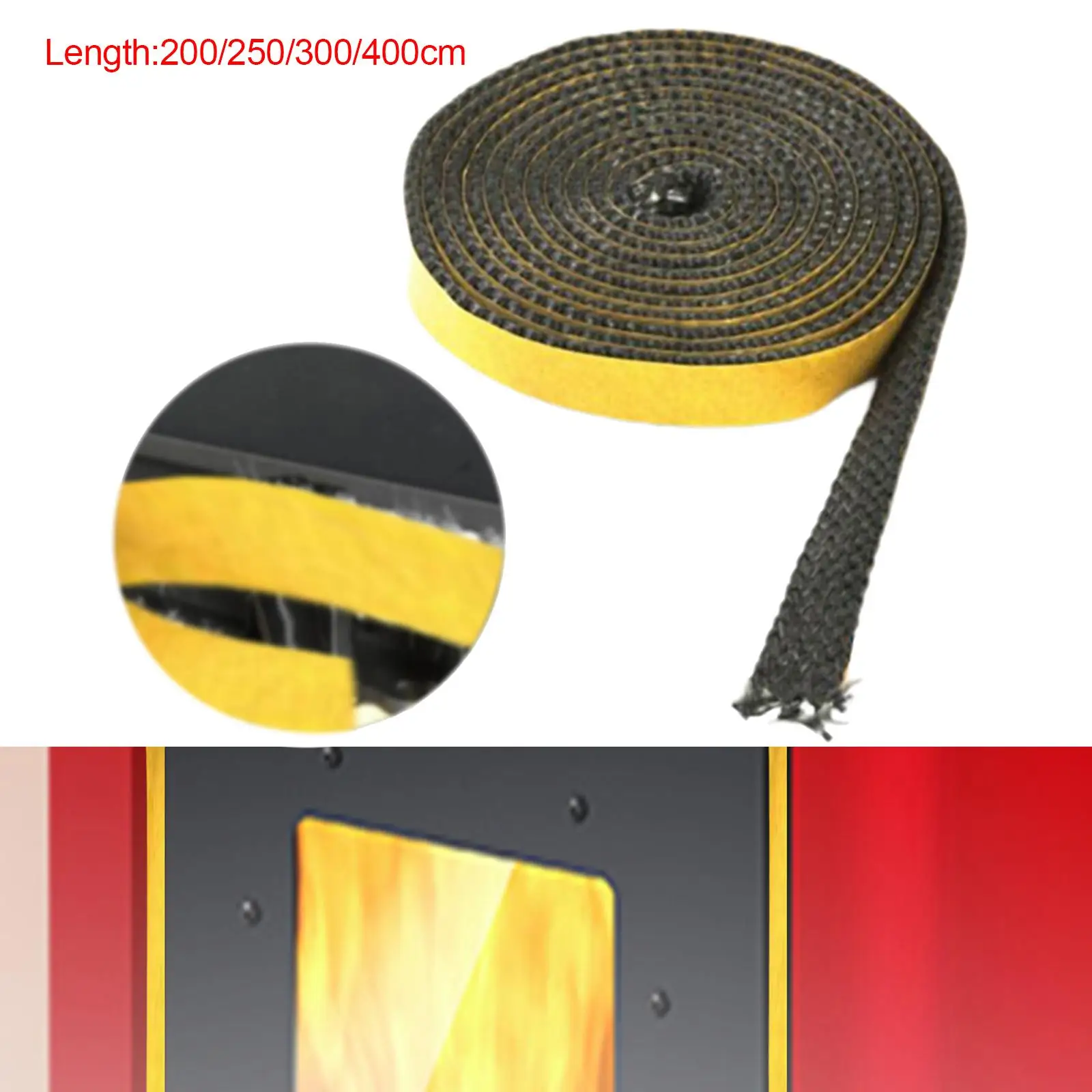 Wood stoves gasket Fiberglass flat gasket high temperature resistance flat stoves rope for fireplace door oven glass window