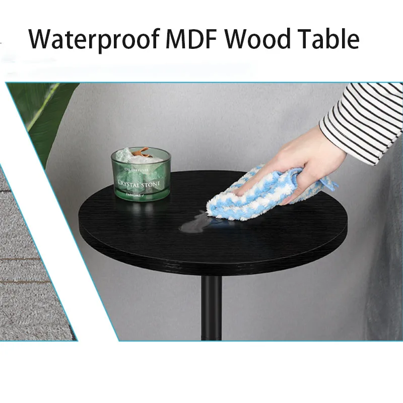 Black Drink Tables for Small Spaces Pedestal Side Table with Marble Base Small Round Side Table Black Coffee for Sofa