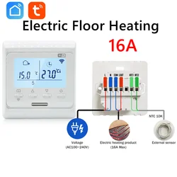 Smart Underfloor Heating Thermostat with LCD Screen - Programmable Temperature Controller (Electric WIFI)