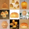 Hand Knitted Chinese Style Weaving Hanging Lamps 18/19/30cm Restaurant Home Decor Lighting Fixtures Bamboo Pendant Lamp 2