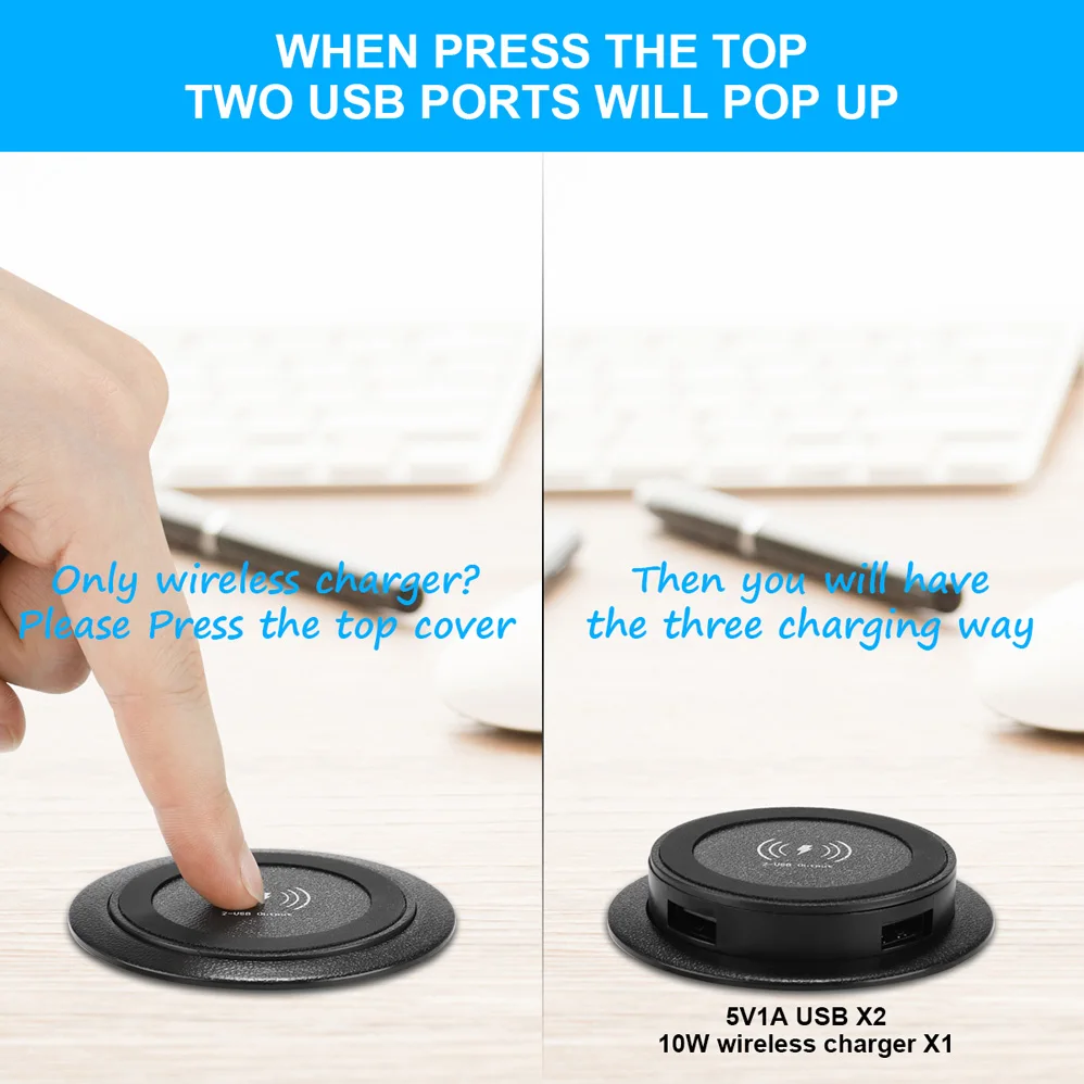 Fast Wireless Charger Pop-up Desktop Embedded Fast Wireless