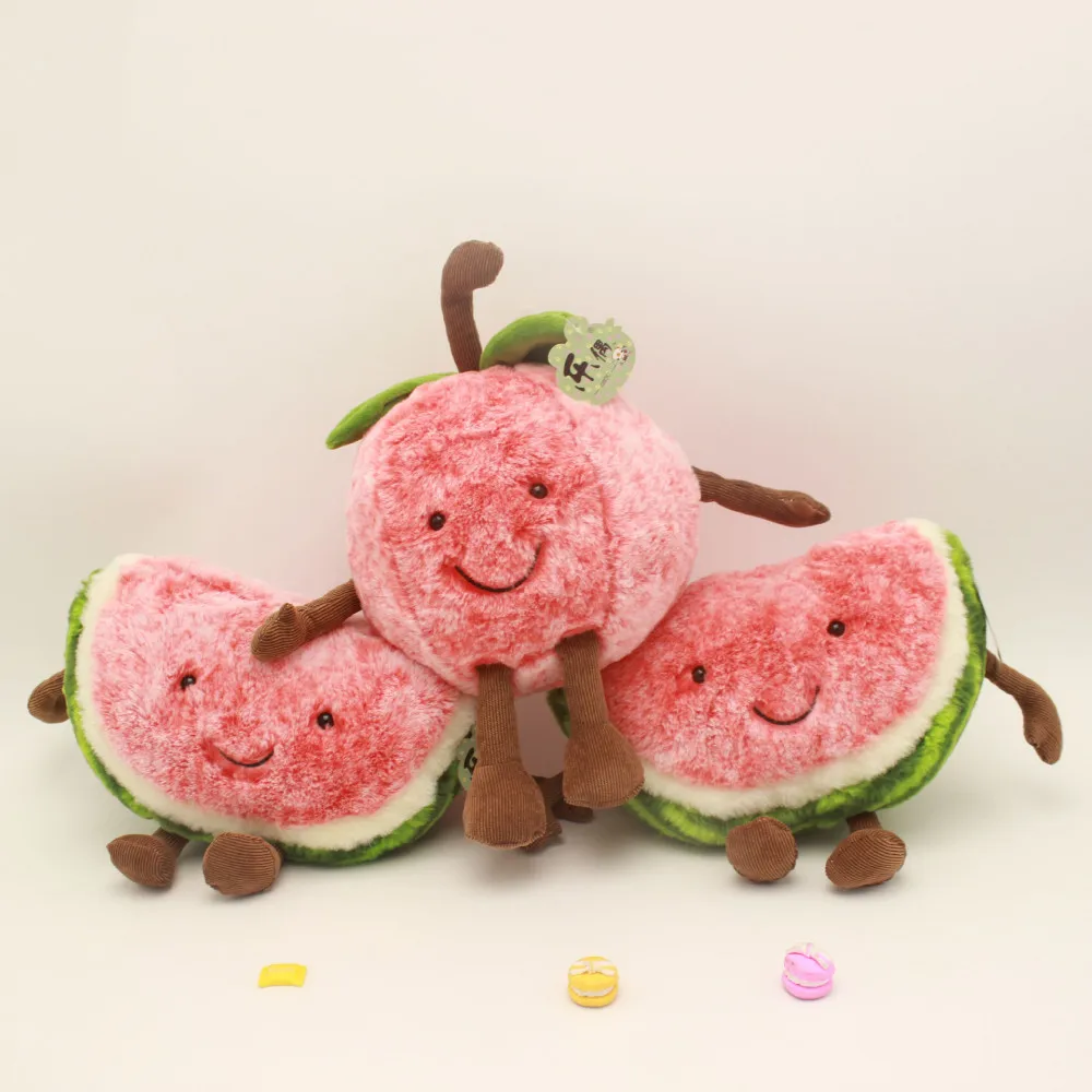 1pc Cute kawaii cartoon watermelon Stuffed fruit Toy Chidren Soft Plush Dolls Toys Kids Birthday Gifts Home Decoration #CS