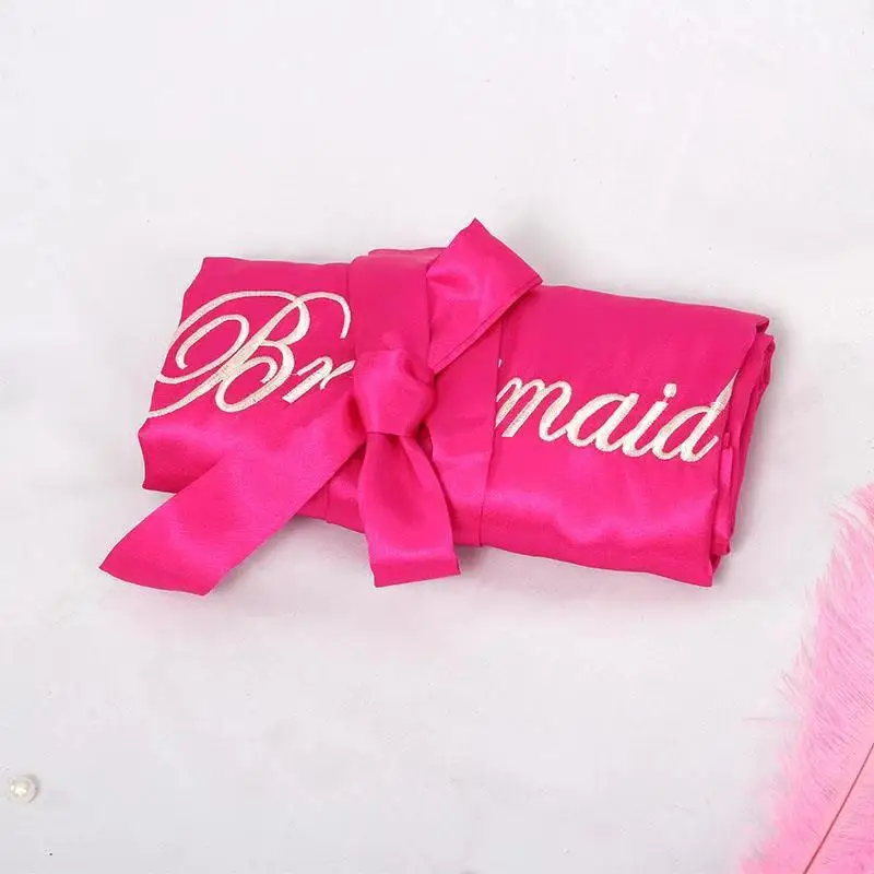 

Loungewear Embroidery Bride Bridesmaid Wedding Robe Nightwear Female Nightwear Home Clothing Sexy V-Neck Sleepwear Bathrobe