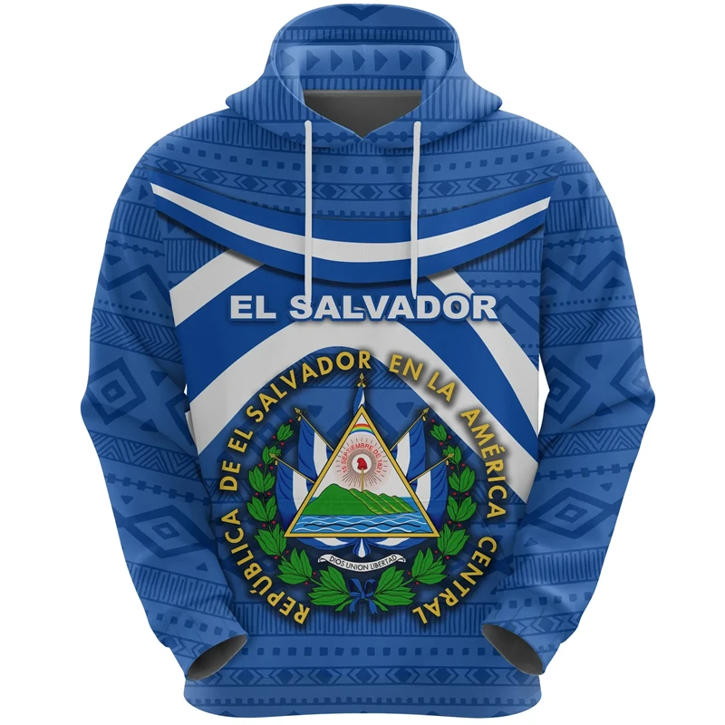 thumbnail image 1 of Sudadera con capucha estilo deportivo con emblema de El Salvador, sudaderas unisex de gran tamaño, ropa de calle informal de primavera, tops de gran tamaño, jersey 4XL, 1 of 5