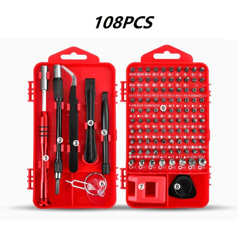 

108 PCS Screwdriver Set As Shown Steel 4Mm Precision Plum Triangle Screwdriver Screwdriver Mobile Phone Maintenance Tool Box Set