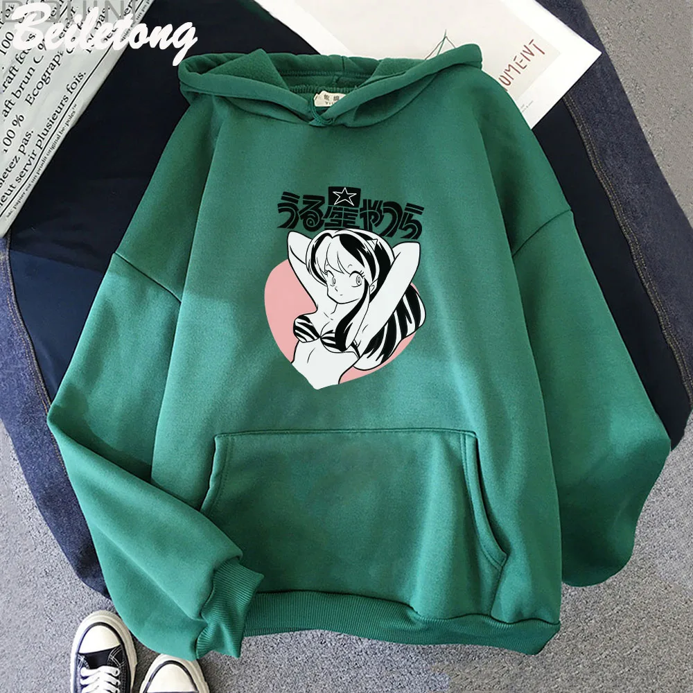 

2022 Anime Urusei Yatsura Lum Charm Hoodie Winter Women Kawaii Streetwear Long Sleeve Hoodies Vintage Female Clothing Harajuku