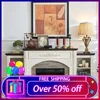 72"Electric Fireplace with Mantel,White TV Stand for TVs Up to 80 Inch with Storage,23'' Fireplace Insert Heater for Living Room 1