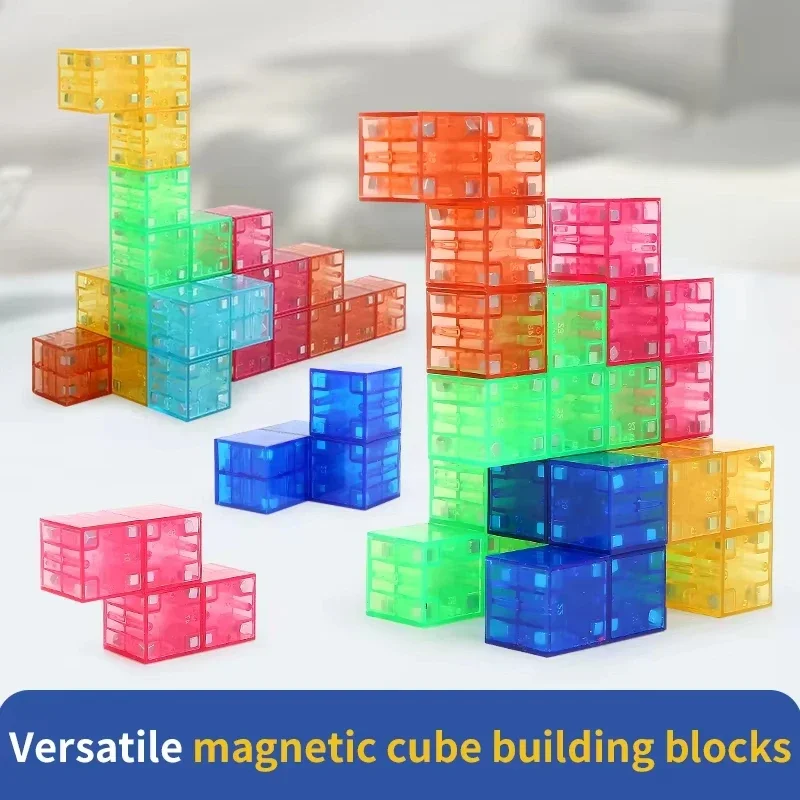 DIY Magnetic Cube Children's Toys Magnetic Modeling Building Toys for Toddlers Preschool Learning Sensory STEM Montessori