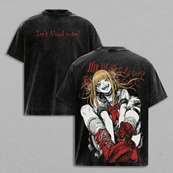 Himiko Toga Vintage Washed Anime T - Shirt - Harajuku Style Cotton Short Sleeve Tee - XXL (Black)
