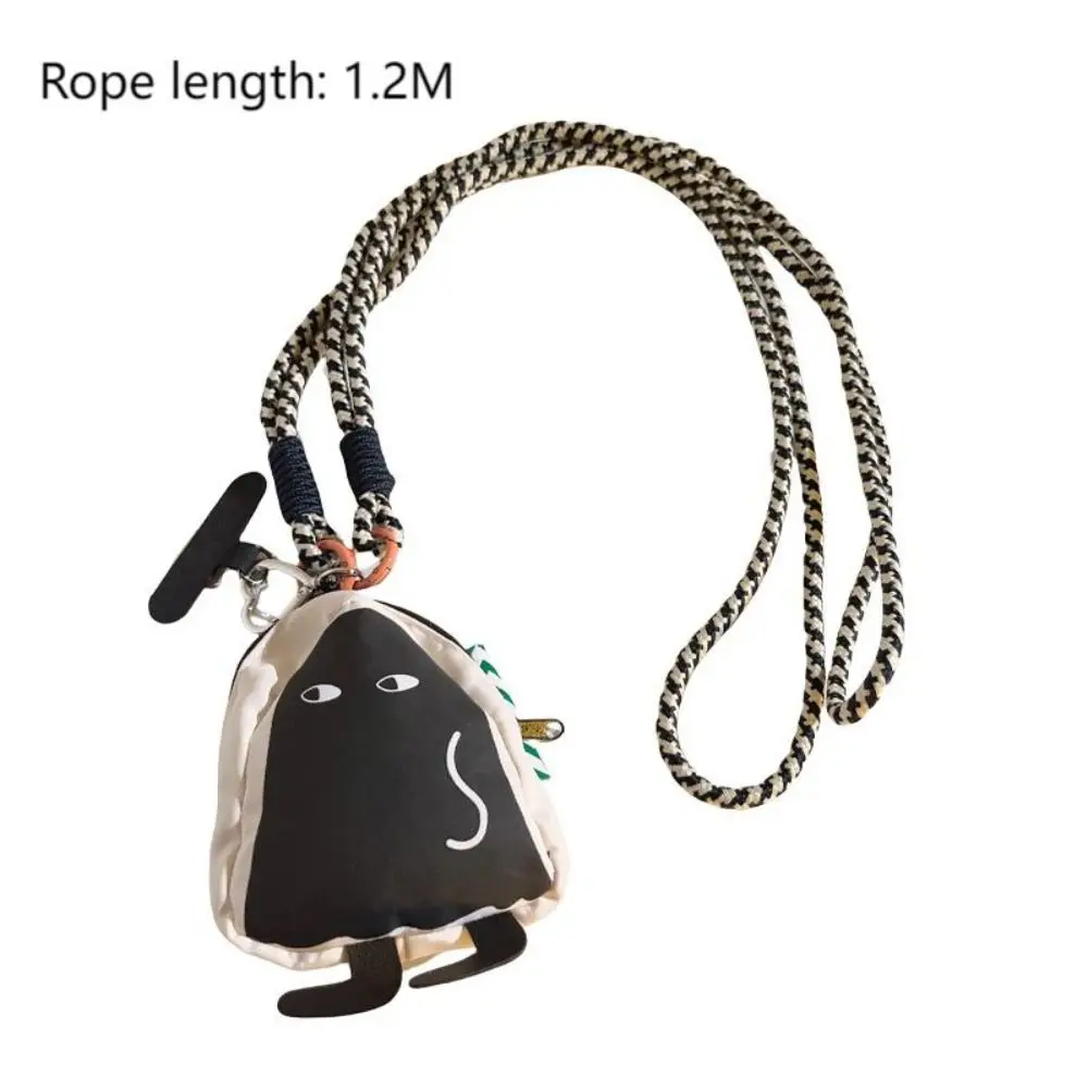 Cute Anti-Lost Lanyard Coin Purse Cartoon Nylon Money Bag Small Wallet Girl Boy