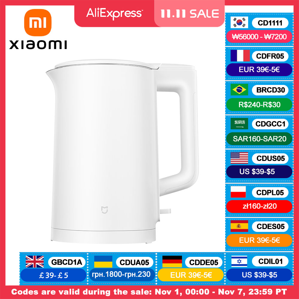 XIAOMI MIJIA N1 Electric Kettle Fast Hot boiling Stainless Water Kettle 220V Smart Electric Kettles 1.5L 1500W Home Tea Coffee