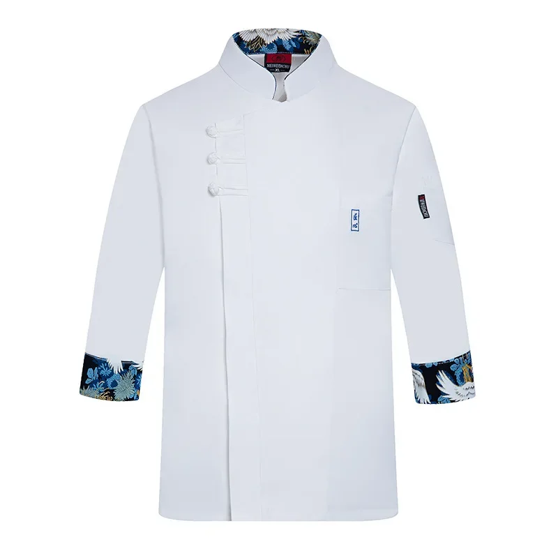 Short Sleeve Chef Uniform Men Women Stretchy Linen Kitchen Cook Jacket Waiter Shirt - Image 6