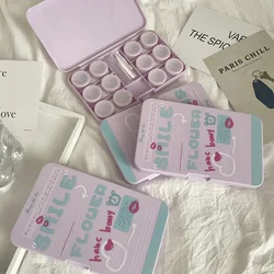 Compact Pink Contact Lens Storage and Organizer Kit - Leakproof, Portable, and Transparent - Set of 6 Boxes (Light Purple 1 Box)