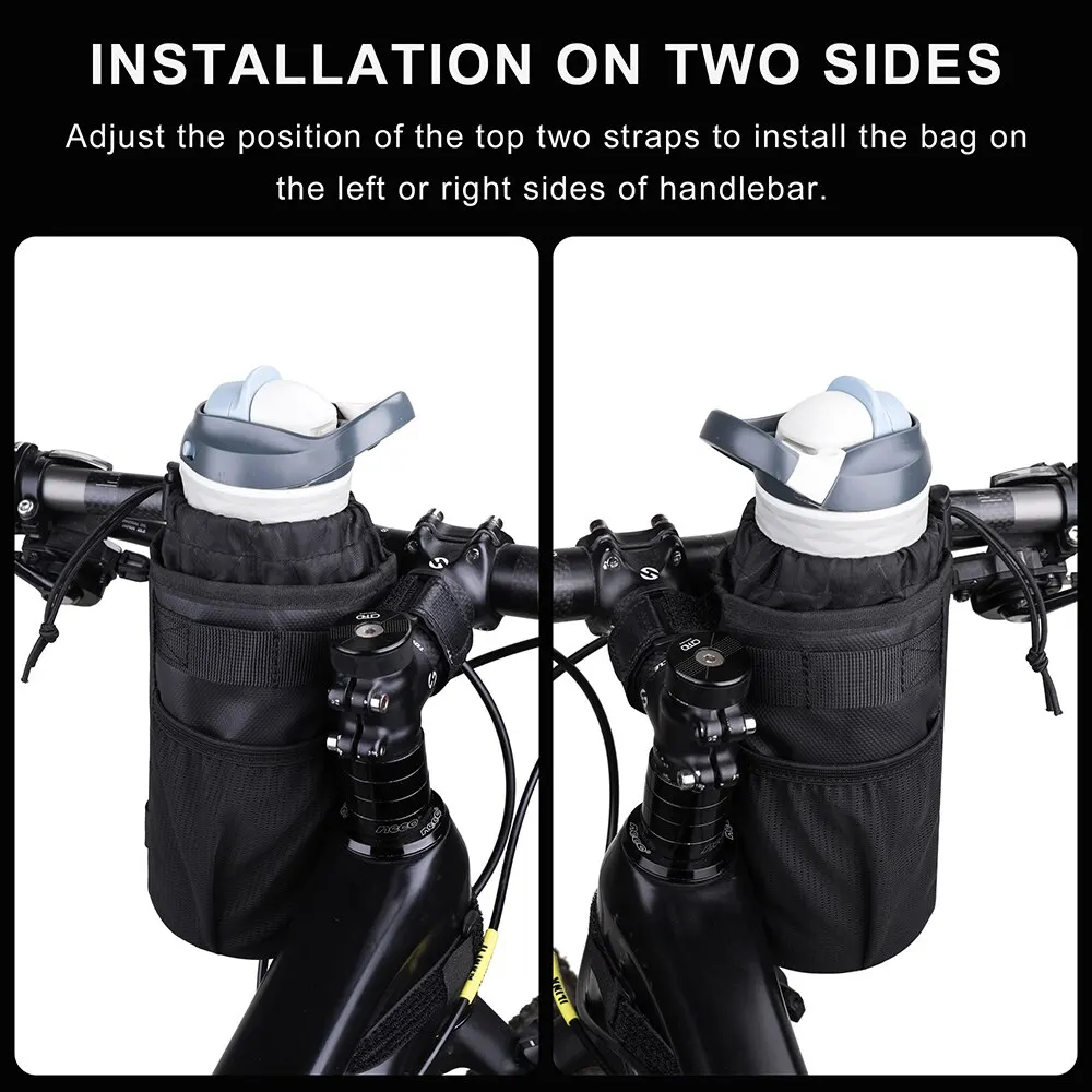 Insulated Bike Water Bottle Holder - Handlebar Pouch & Carrier Accessory