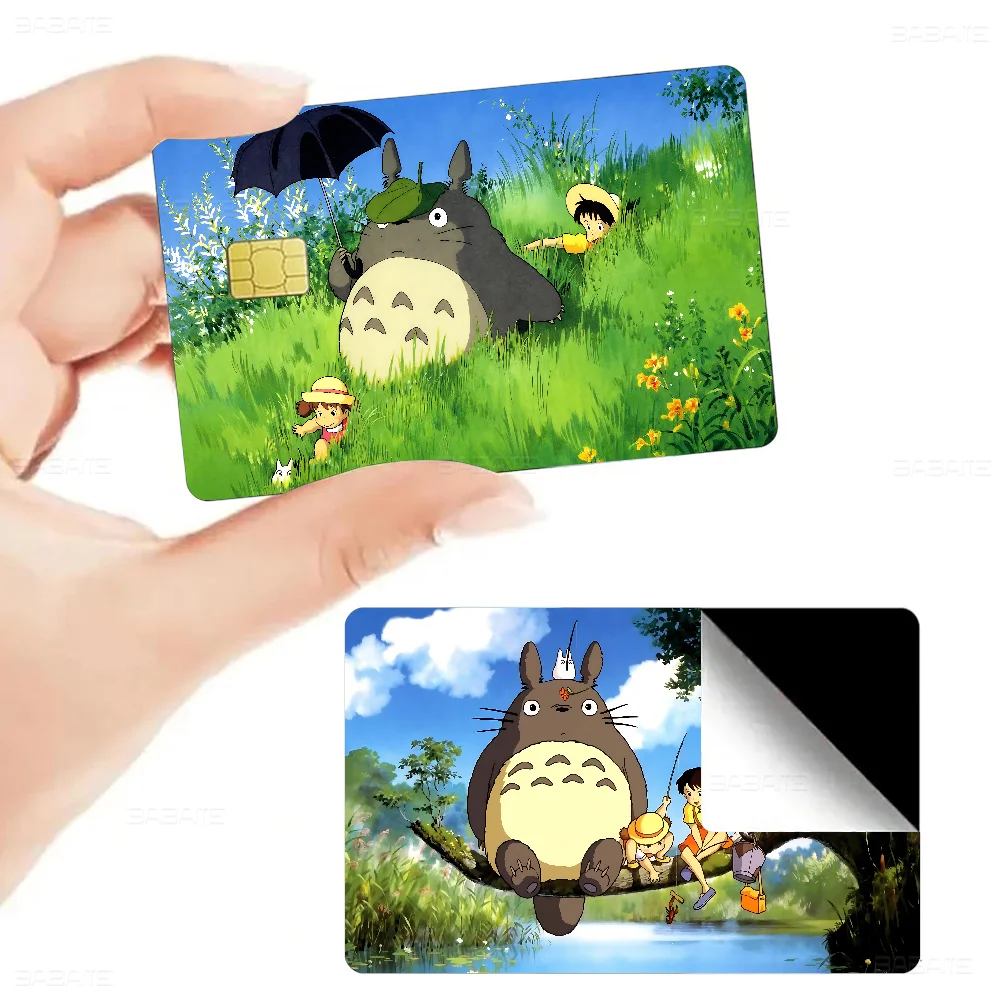 Kawaii T-Totoro Anime Credit Card Skin Sticker For VISA Bank Card Transportation Waterproof Sticker Anti-scratch Women Gift