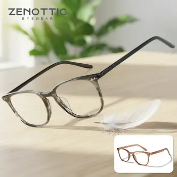 ZENOTTIC Casual Square Optical Prescription Eyeglasses Frames Unisex Ultralight Acetate All Day Comfort Spectacle Frame