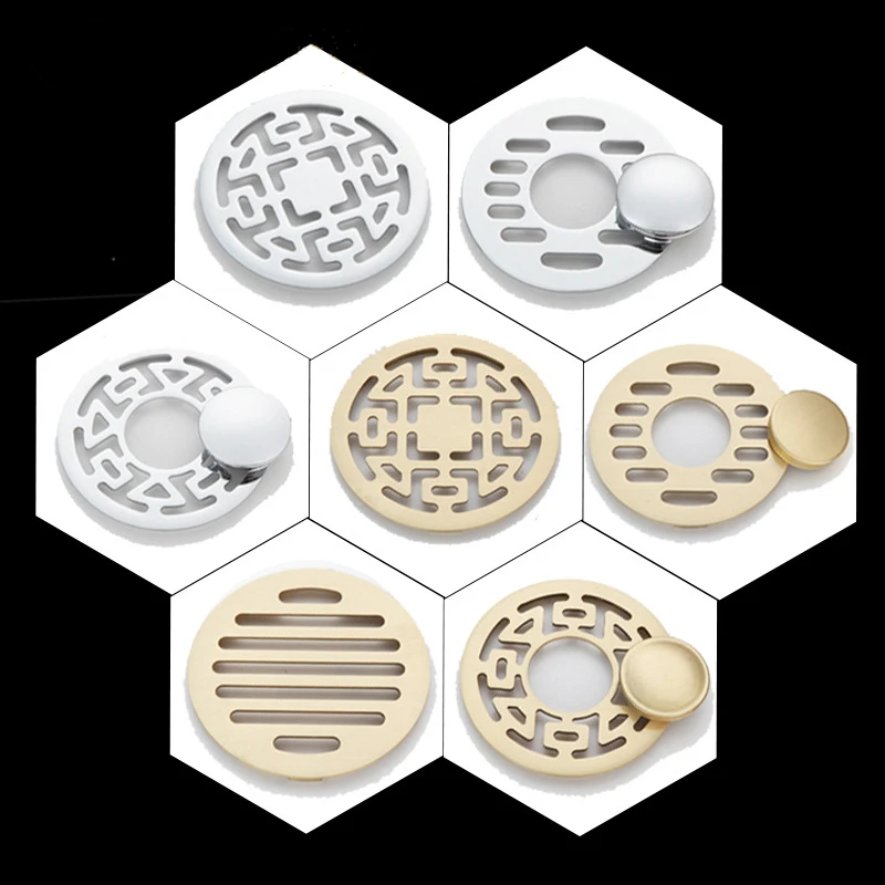 1Pc Brass Silver/Gold Washing Machine Bathroom Dual Use Thickened Floor Drain Cover Filter Mesh Round Deodorant Sewer Drain 1Pc Brass Silver/Gold Washing Machine Bathroom Dual Use Thickened Floor Drain Cover Filter Mesh Round Deodorant Sewer Drain