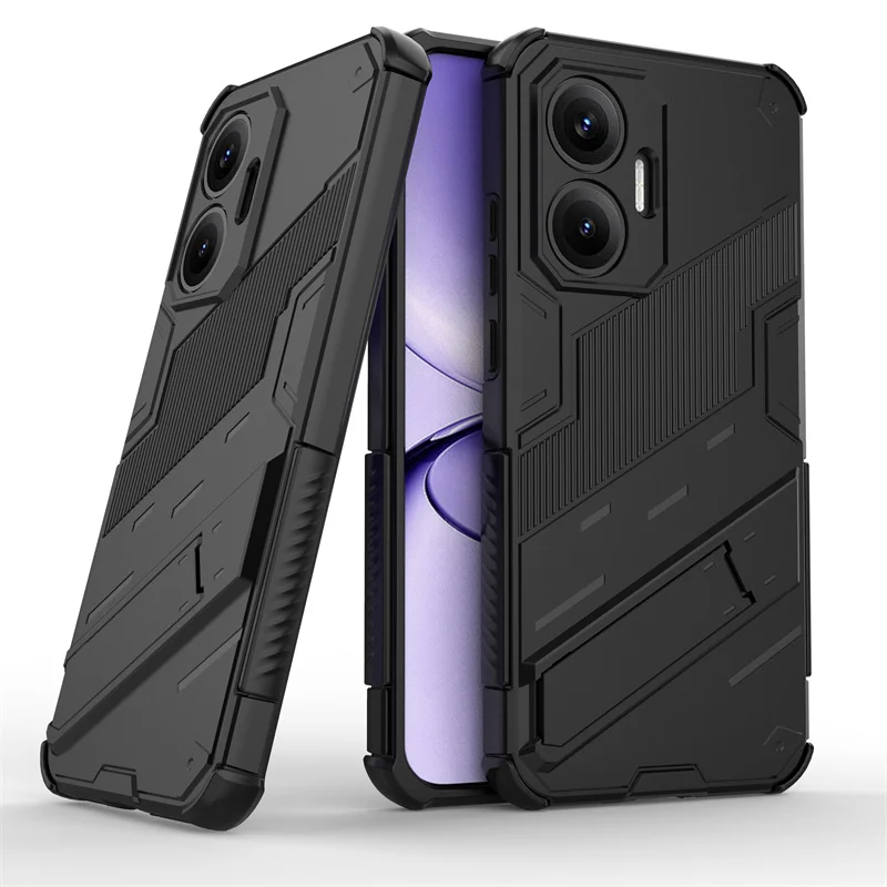 Magnetic Armor Shockproof Stand Phone Case with Car Mount Feature - Enhanced Protection Back Cover