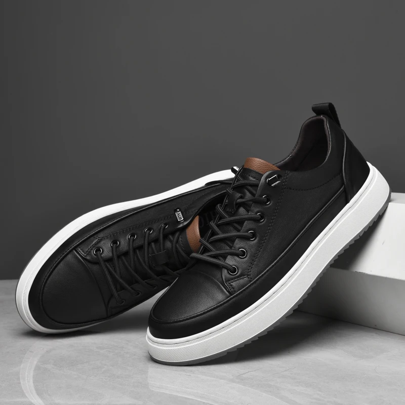 Classic Brand Wear-resistant Sole Men&rsquo;s Genuine Leather Shoes Elegant White Trend Men&rsquo;s Business Casual Shoes Versatile mens shoes