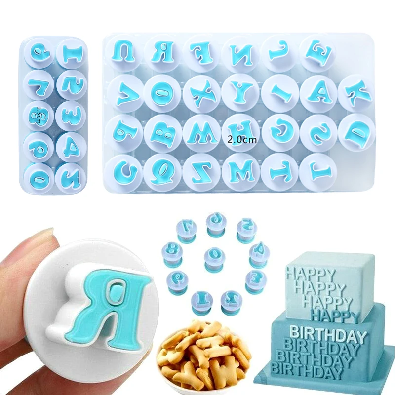 Baking pastry Mold letter fondant Cookie Cutter 26pcs Upper Lowercase  Alphabet and 10pcs number cake decoration tools GYH - AliExpress