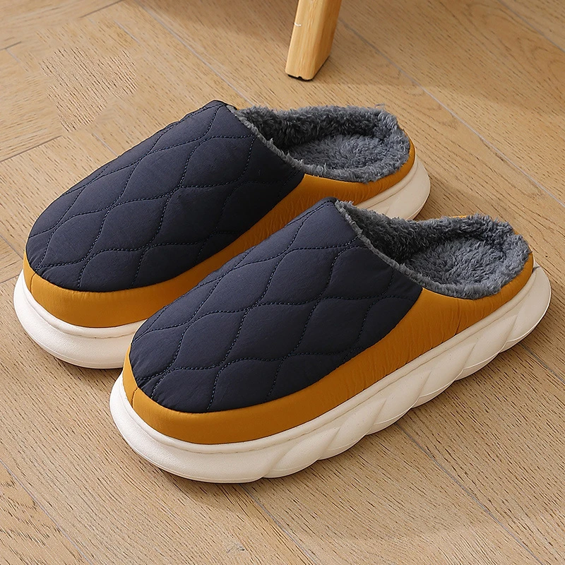Crestar Women Warm Plush House slippers Indoor Anti-slip Winter Furry Slides For Men New Waterproof Short Plush Lined Slippers 5