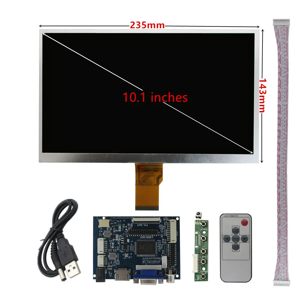 7/8/9/10,1 Inch 1024*600 Bildschirm LCD Display HDMI-kompatibel VGA Fahrer Bord monitor Für Raspberry/Banane/Orange Pi Mini Computer