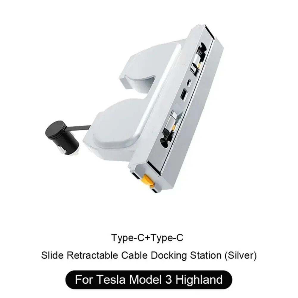 

for Tesla Highland 4-Port Expansion 27W Fast Charging Intelligent Docking Station Type-C PD Center Console Accessories